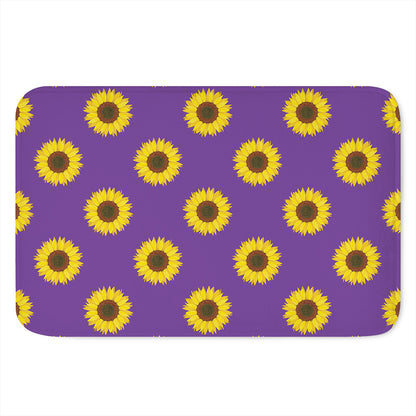 Purple Sunflower Pattern Print Indoor Door Mat