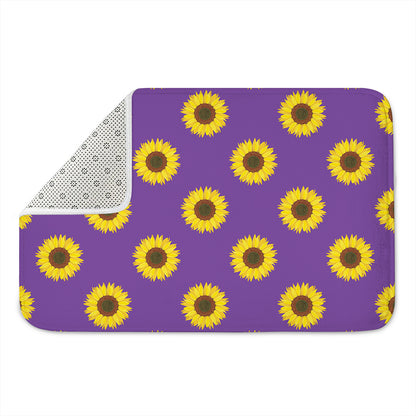 Purple Sunflower Pattern Print Indoor Door Mat