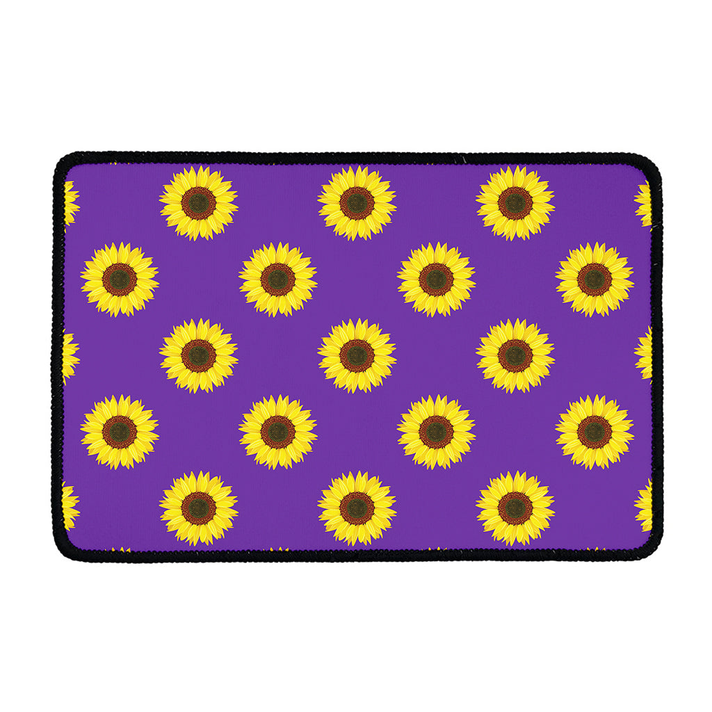 Purple Sunflower Pattern Print Kitchen Mat