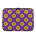 Purple Sunflower Pattern Print Laptop Sleeve