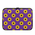 Purple Sunflower Pattern Print Laptop Sleeve
