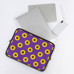 Purple Sunflower Pattern Print Laptop Sleeve