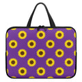 Purple Sunflower Pattern Print Laptop Sleeve With Handle