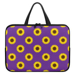 Purple Sunflower Pattern Print Laptop Sleeve With Handle