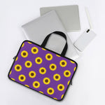 Purple Sunflower Pattern Print Laptop Sleeve With Handle