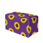 Purple Sunflower Pattern Print Leather Tissue Box Cover
