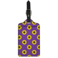 Purple Sunflower Pattern Print Luggage Tag