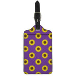 Purple Sunflower Pattern Print Luggage Tag