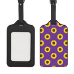 Purple Sunflower Pattern Print Luggage Tag