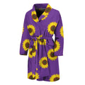 Purple Sunflower Pattern Print Men's Bathrobe