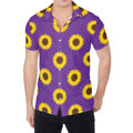 Purple Sunflower Pattern Print Men's Shirt