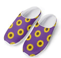Purple Sunflower Pattern Print Mesh Casual Shoes