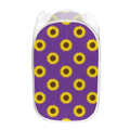 Purple Sunflower Pattern Print Mesh Laundry Hamper