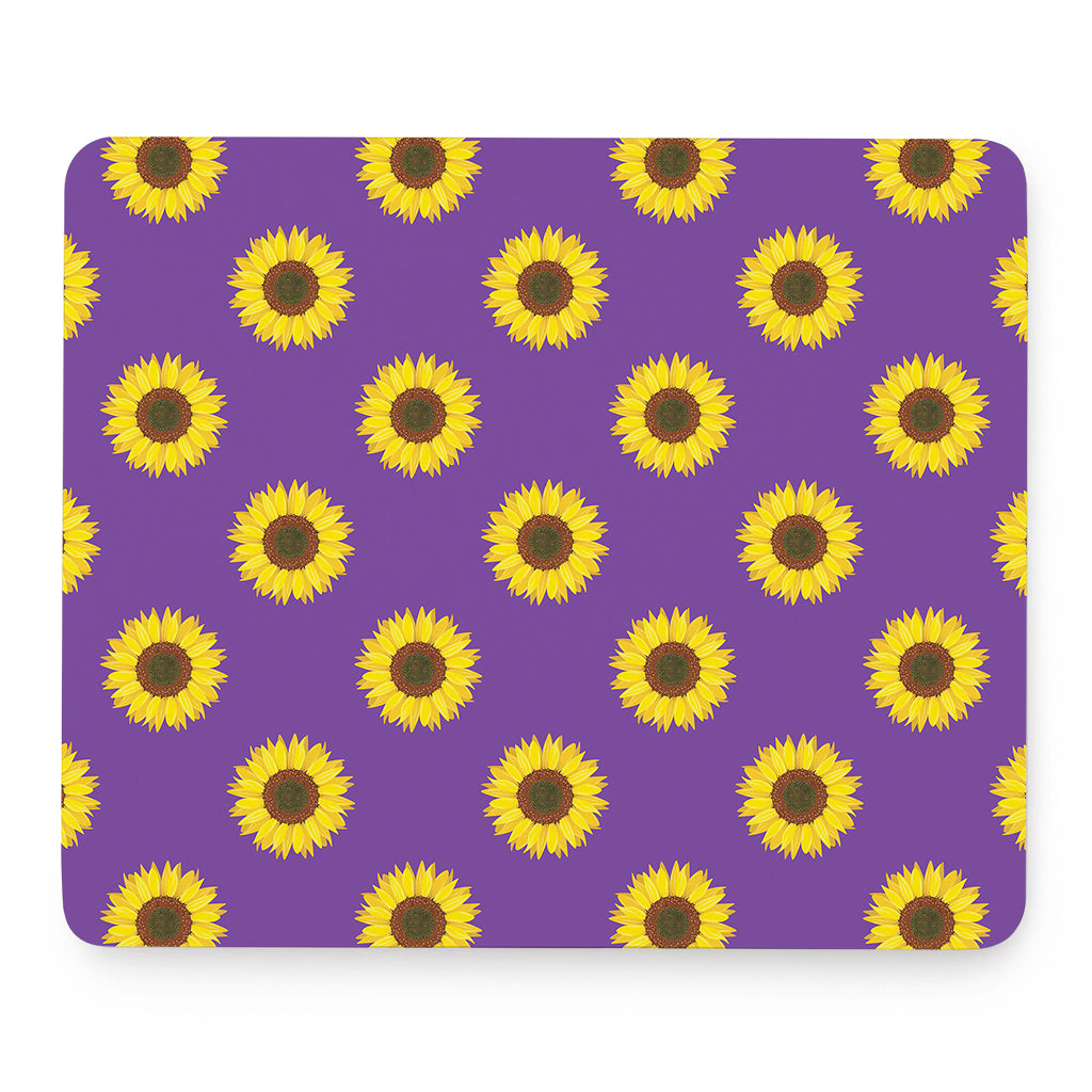 Purple Sunflower Pattern Print Mouse Pad