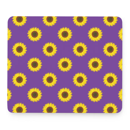 Purple Sunflower Pattern Print Mouse Pad
