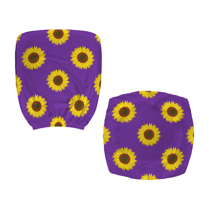 Purple Sunflower Pattern Print Office Chair Cover