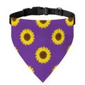 Purple Sunflower Pattern Print Over The Collar Dog Bandana
