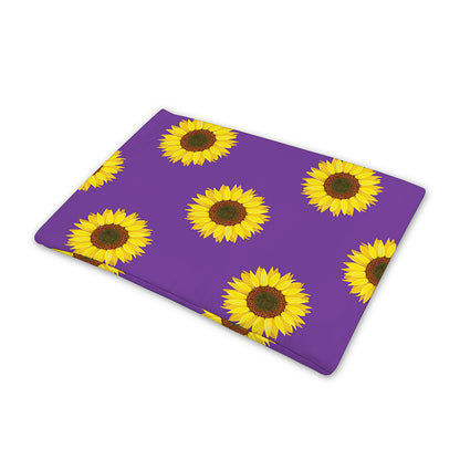 Purple Sunflower Pattern Print Pet Cooling Mat Cover