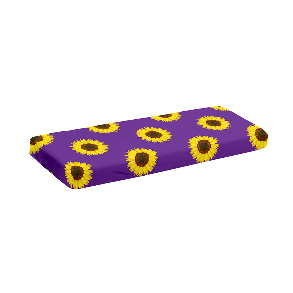 Purple Sunflower Pattern Print Piano Keyboard Cover