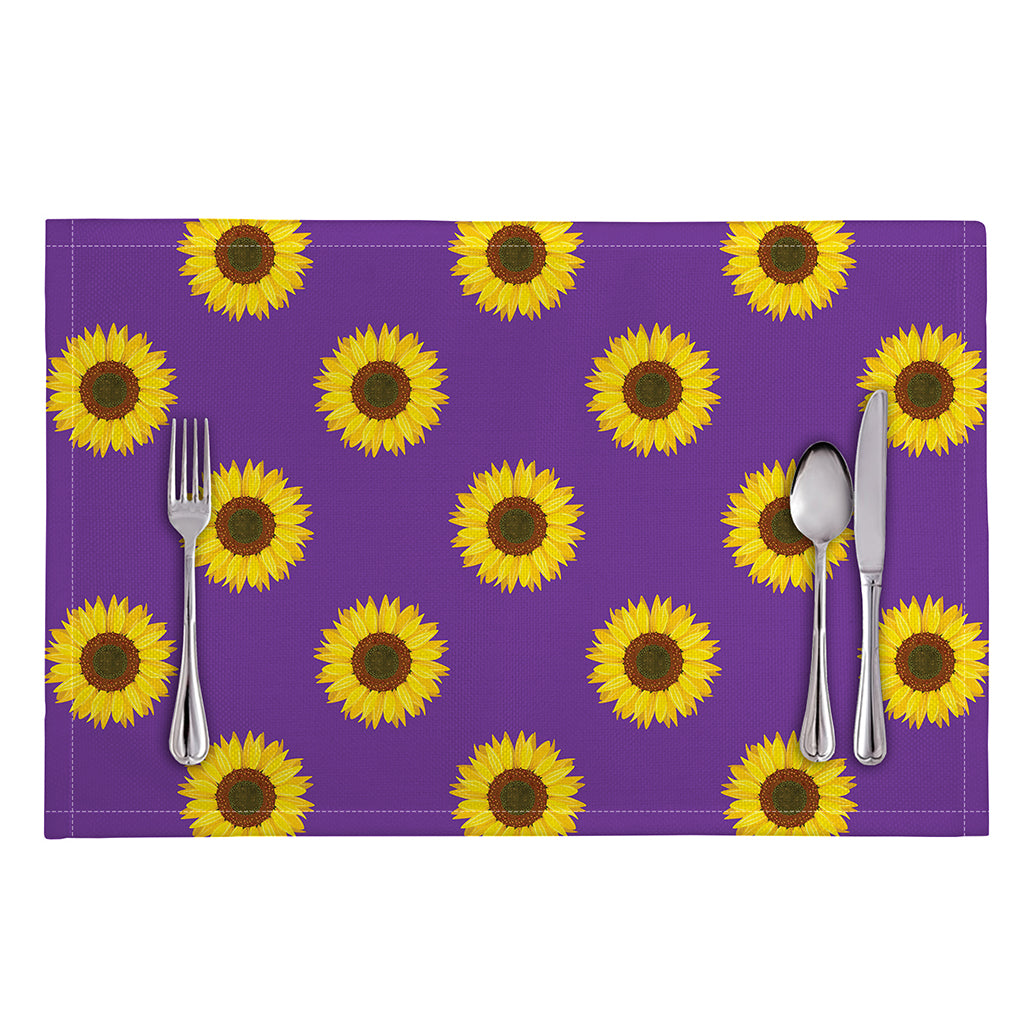 Purple Sunflower Pattern Print Placemat
