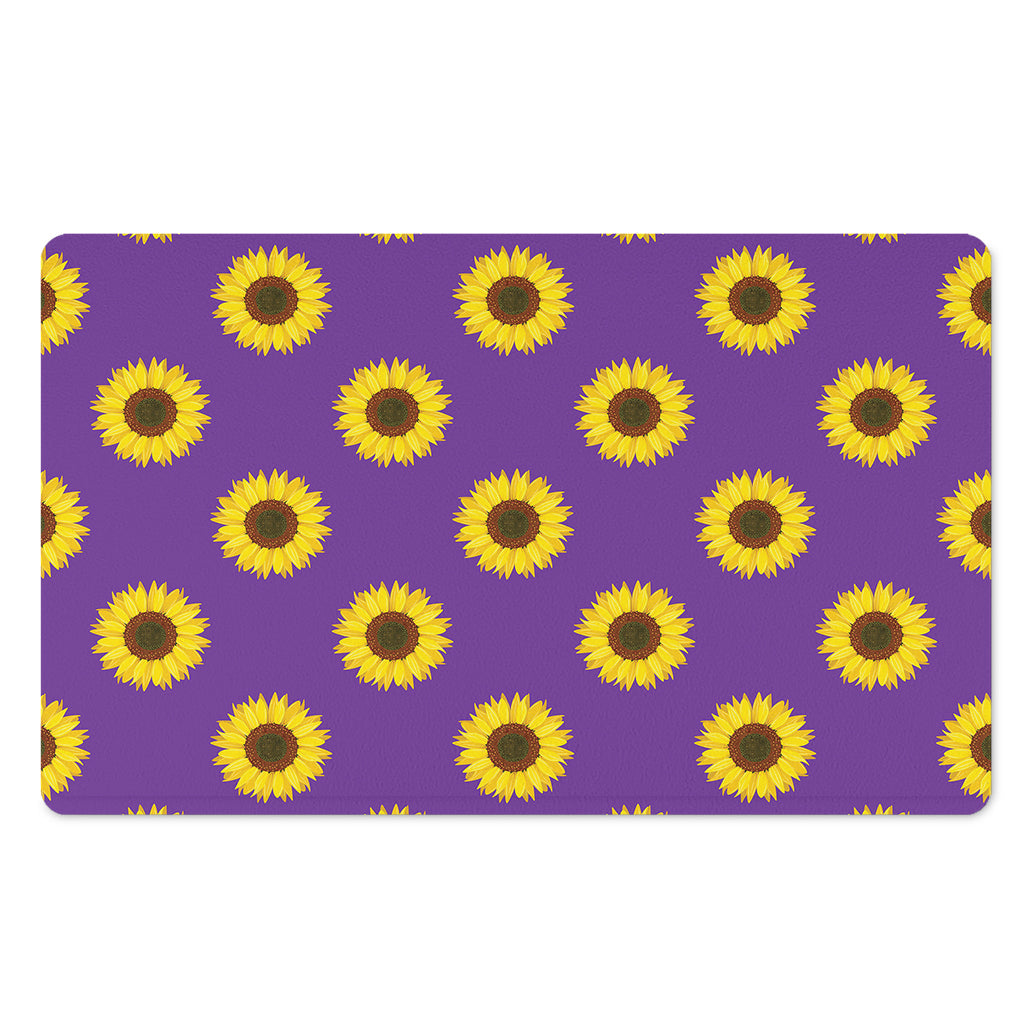 Purple Sunflower Pattern Print Polyester Doormat