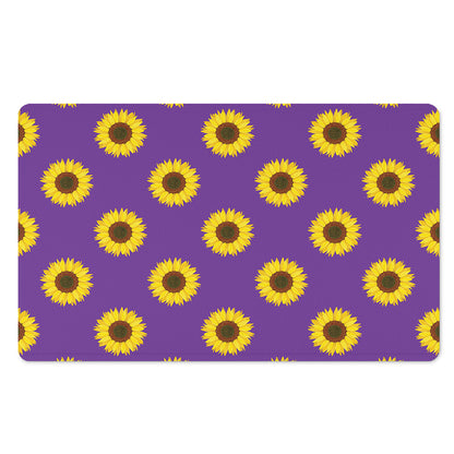 Purple Sunflower Pattern Print Polyester Doormat