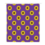 Purple Sunflower Pattern Print Polyester Shower Curtain
