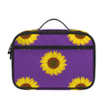 Purple Sunflower Pattern Print Portable Lunch Bag