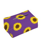 Purple Sunflower Pattern Print Rectangle Tissue Box Cover