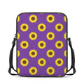 Purple Sunflower Pattern Print Rectangular Crossbody Bag