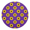 Purple Sunflower Pattern Print Round Blanket