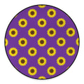 Purple Sunflower Pattern Print Round Floor Mat