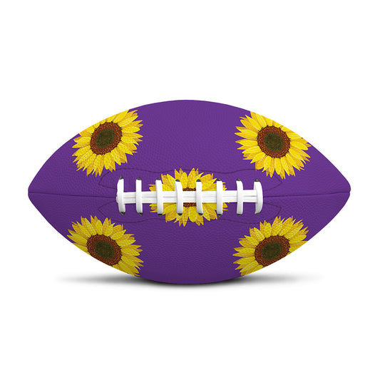 Purple Sunflower Pattern Print Rugby Ball