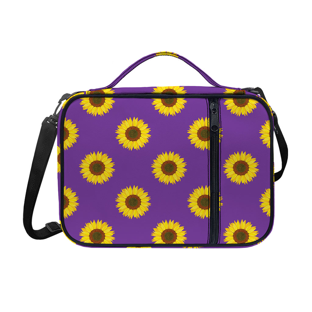 Purple Sunflower Pattern Print Shoulder Strap Bible Bag