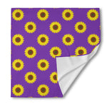 Purple Sunflower Pattern Print Silk Bandana