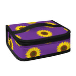 Purple Sunflower Pattern Print Small Lunch Bag