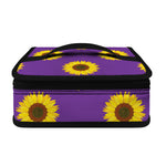 Purple Sunflower Pattern Print Small Lunch Bag