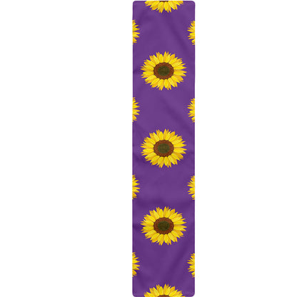 Purple Sunflower Pattern Print Table Runner
