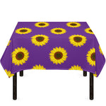 Purple Sunflower Pattern Print Tablecloth