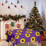 Purple Sunflower Pattern Print Tablecloth
