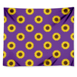 Purple Sunflower Pattern Print Tapestry