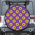 Purple Sunflower Pattern Print Tire Cover