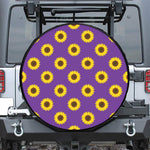 Purple Sunflower Pattern Print Tire Cover