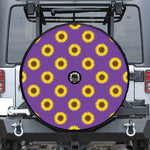 Purple Sunflower Pattern Print Tire Cover With Camera Hole