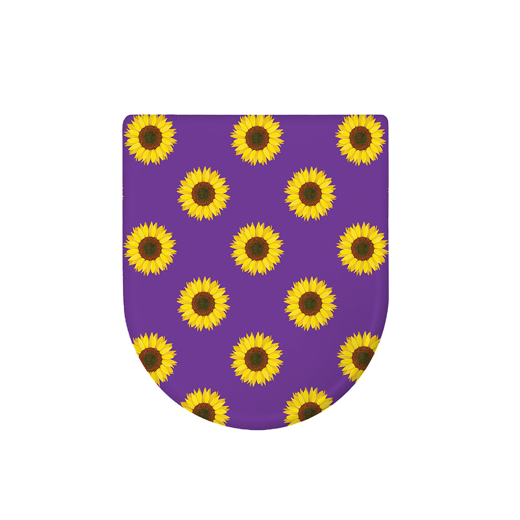 Purple Sunflower Pattern Print Toilet Lid Cover