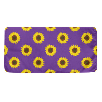 Purple Sunflower Pattern Print Towel