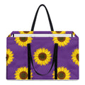 Purple Sunflower Pattern Print Utility Tote Bag