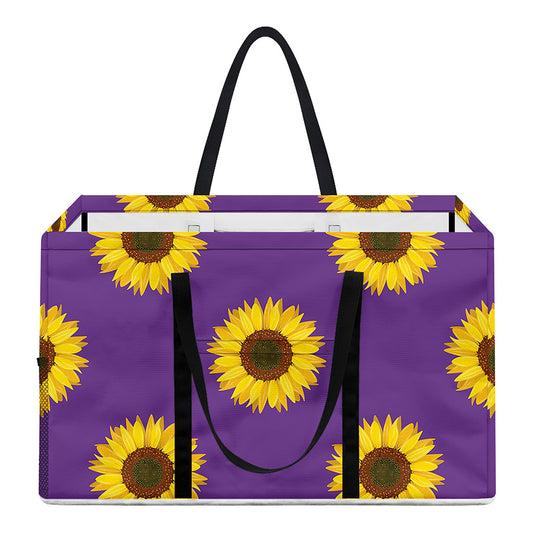 Purple Sunflower Pattern Print Utility Tote Bag