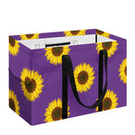 Purple Sunflower Pattern Print Utility Tote Bag