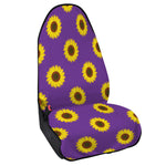 Purple Sunflower Pattern Print Waterproof Car Seat Cover